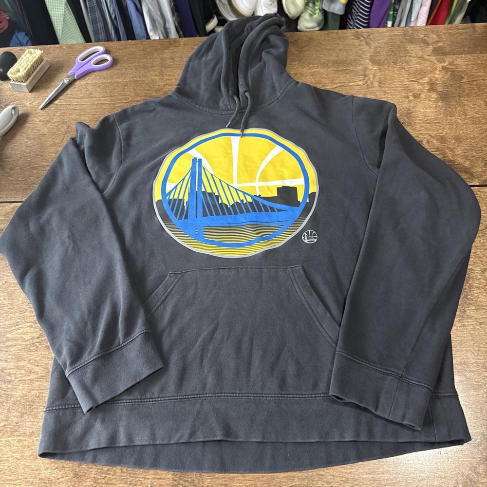 Golden State Warriors Majestic Hoodie Black Mens Size Large